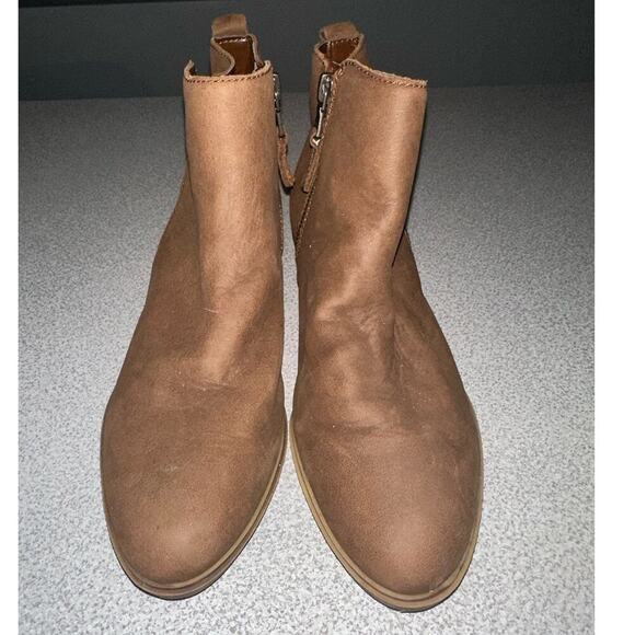 Lauren Ralph Lauren NWOB Sz: 7.5 Shira‎ Bootie Brown Double Zipper Leather - Picture 4 of 8